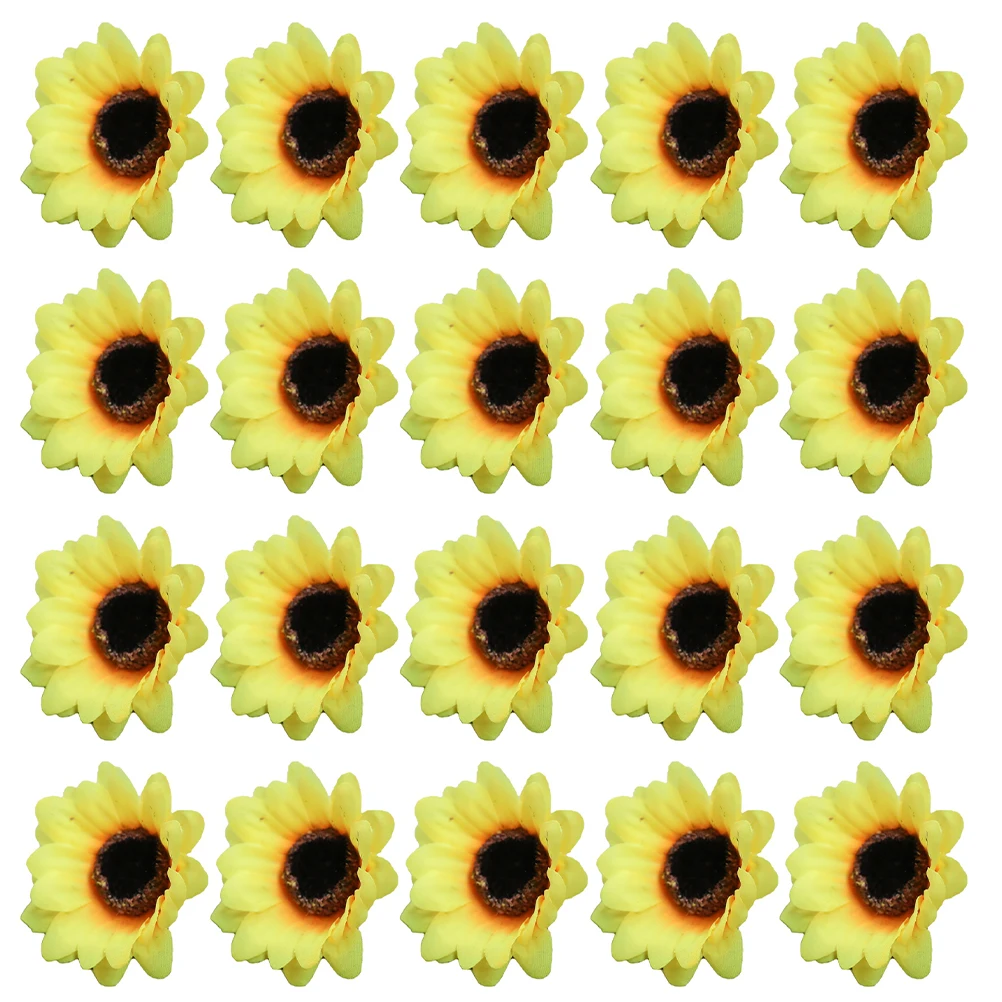 

20 Pcs Artificial Sunflower Heads Decorative Flowers Lightweight Safe Workmanship Festival Birthday Wedding DIY Wreaths