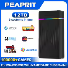 PEAPRIT 12TB Gaming HDD with Hyperspin Launchbox Retrobat Playnite 10K+ Retro Video Games Console for PS3/PS2/PS/Wii/WIIU/SWITCH