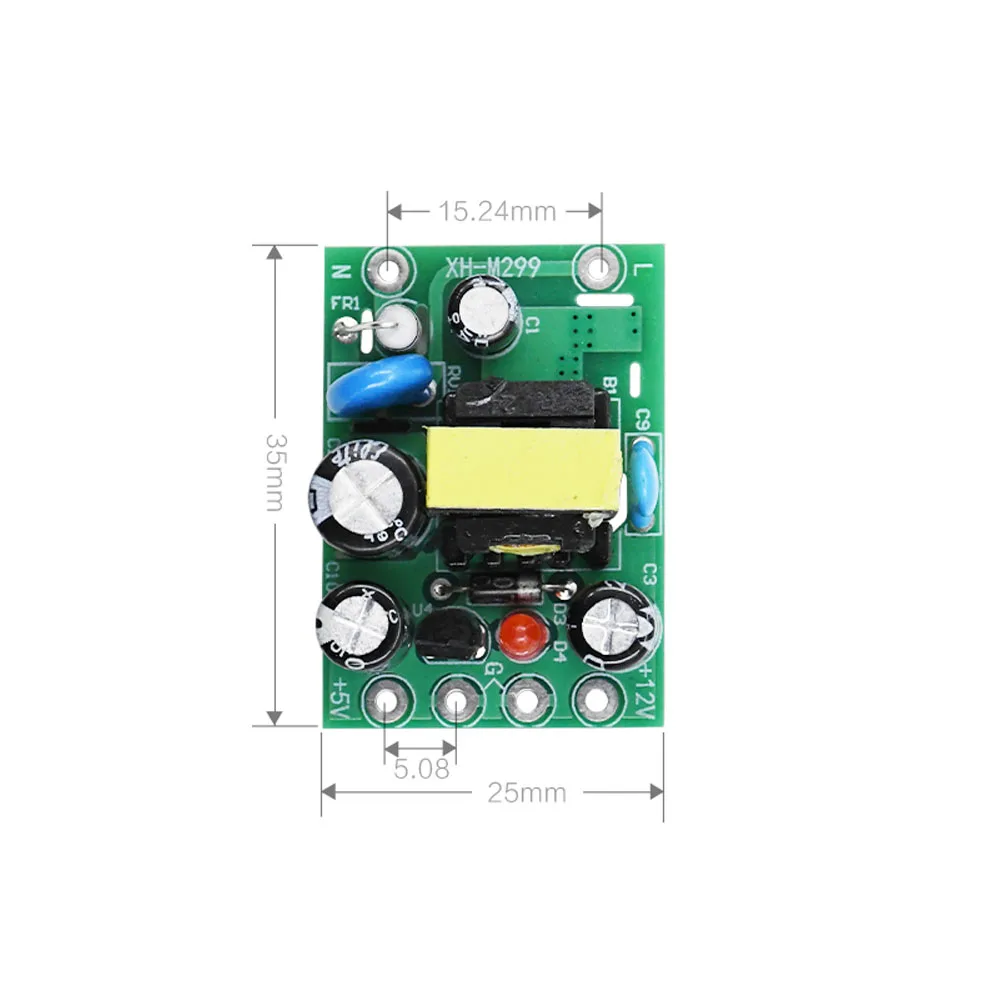 AC-DC Switching Power Supply Module AC 110-220V Input 5V/12V Output 100mA/500mA Dual Output Isolation Power Supply Board