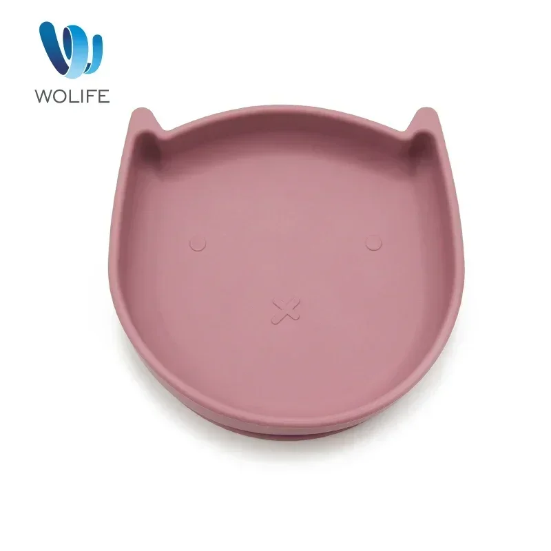 Cat Silicone Dinner Plate Best Selling Infant Silicone Suction Board 100% Food Grade Silicone Cat Shape Plate