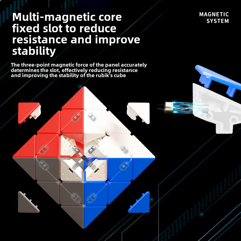 CubeFun ShengShou FTO 회전 팔면체 마그네틱 매직 큐브, Sengso 스피드 퍼즐, 스티커리스 전문 피젯 장난감 선물