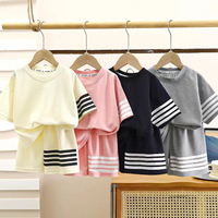2pcs Baby Sports Suits Summer Clothes Boys Girls Casual Short Sleeve Shorts Two Piece/Set Children Solid Color Trendy Tracksuits