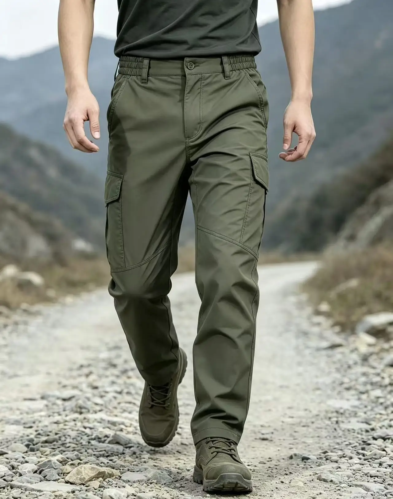 Summer Thin Men's Cargo Pants Office Work Business Casual Commute Trousers Outdoor Travel Multiple Pockets Hiking Camping Pant