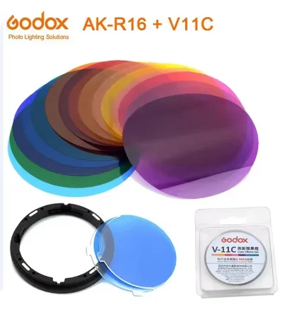 Godox V-11C V11C of V-11T V11T kleurenfilters voor AK-R16 of AK-R1 compatibel Godox V1 V1PRO V100-serie flitslicht