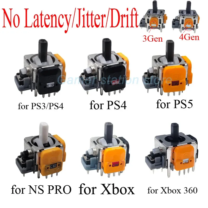 For PS3/PS4/PS5/Switch PRO/XBOX one/360 Joysticks Hall effect rocker Latest: No Latency No Jitter No Drift Covered Circle