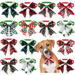 50pcs Pet Supplies Christmas Dog Pets Bowties Plush Bows Adjustable  Pets Supplies Dog Grooming Product Dog Bow Tie Neckties