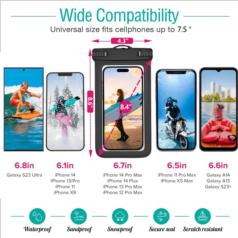 수영용 방수폰 파우치 - 수영장 및 해변 활동용 플로팅 드라이백