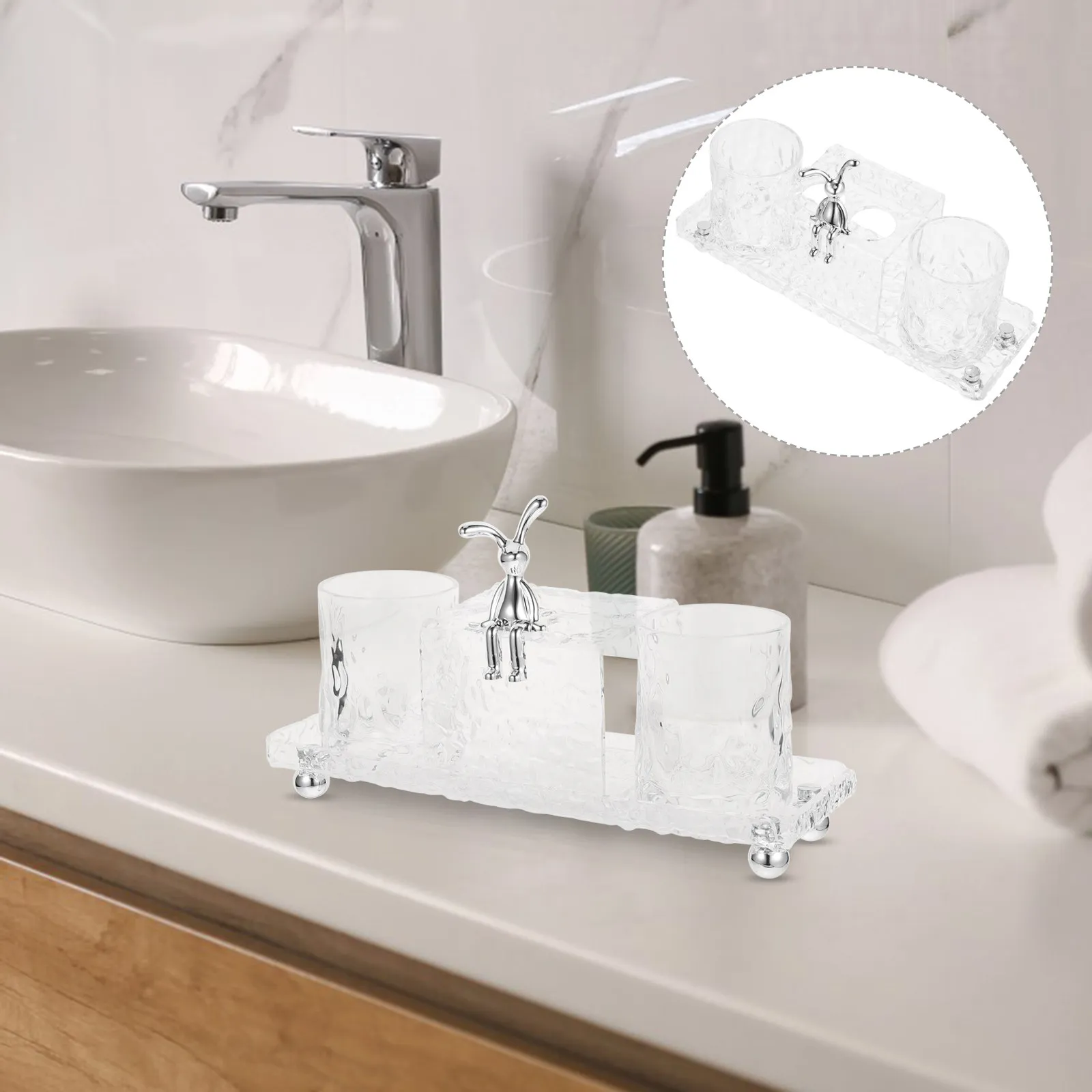 

1Set Acrylic Toothbrush Holder Bathroom Countertop Organizer Electric Toothbrush Shaver Display Stand Cleansing Instrument