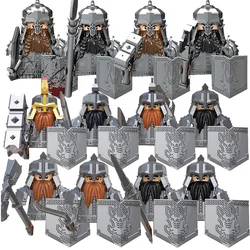 Middle Ages Lord of Ring  Durin's Folk  Dwarf Warrior Ancient Military Soldiers Figures Equipment  Building Blocks Toys
