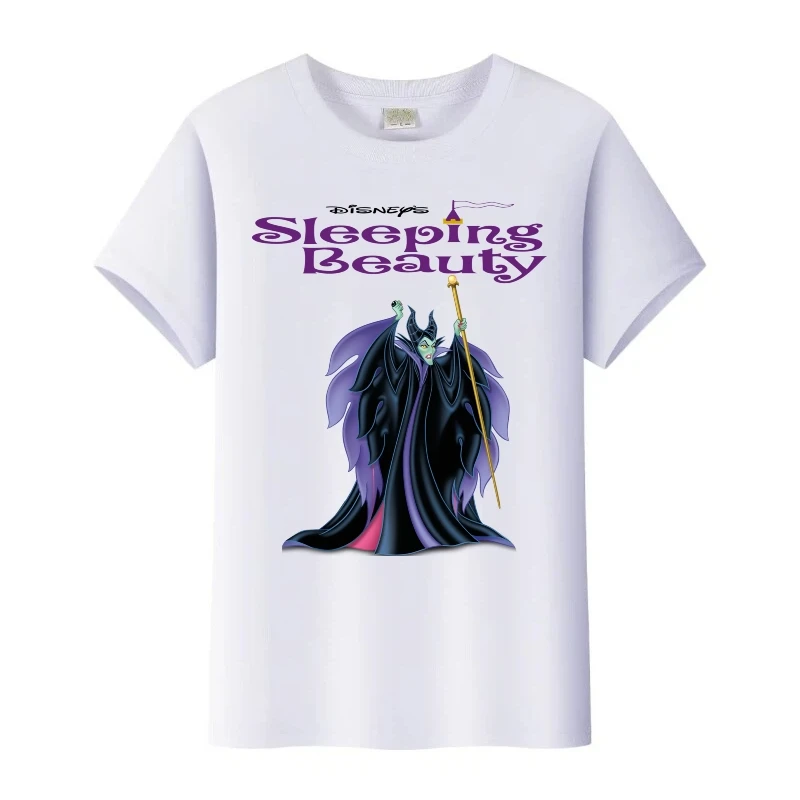 

Disney Sleeping Beauty Princess Maleficent Women Tshirt Lovers Tops Hip Hop White T-Shirt Family Children Tees Girl Blouses Gift
