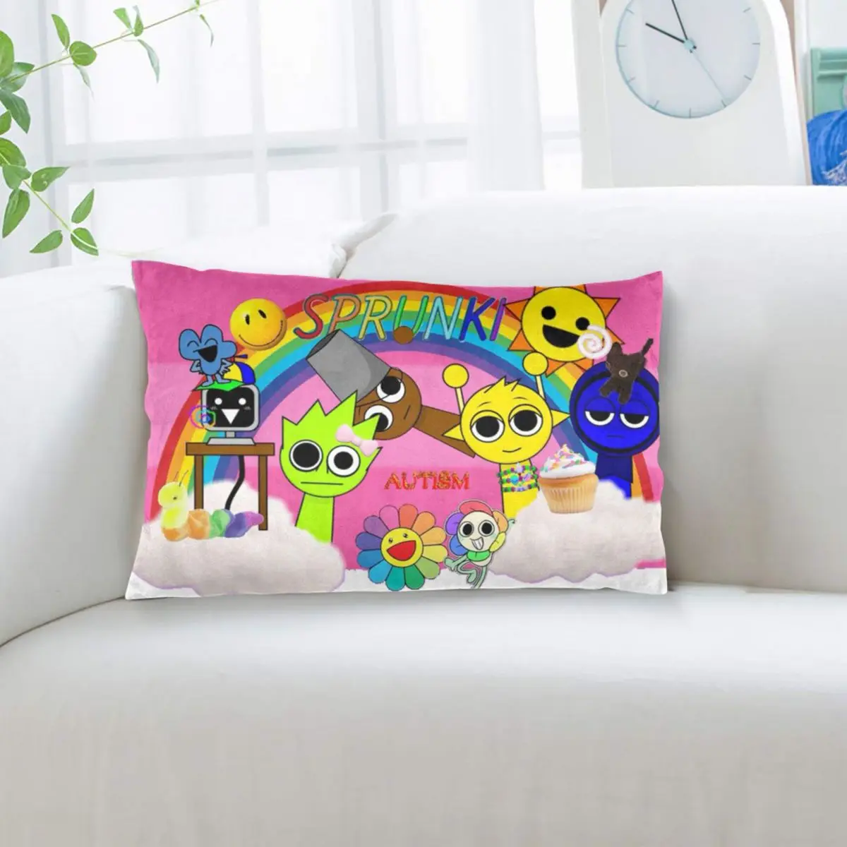 Sprunki Incredibox Game Rectangle Pillowcase Cushion Cover Decorative Bedroom Bed Home Comfort Throw Pillow
