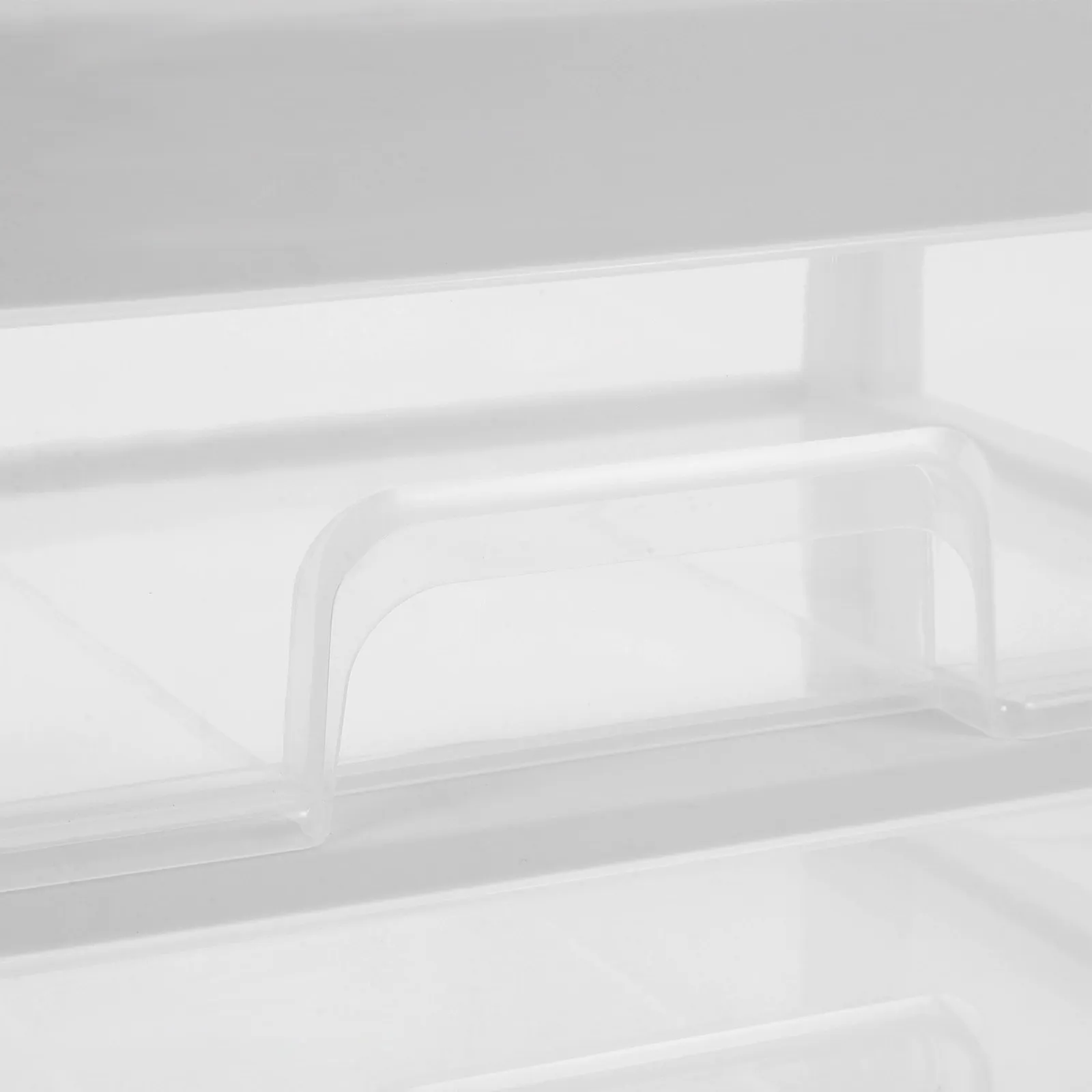 1 pc Plastic Drawer Makeup Box Transparent Desktop Organizer For Dorm Use White Space-Saving Storage Case Practical