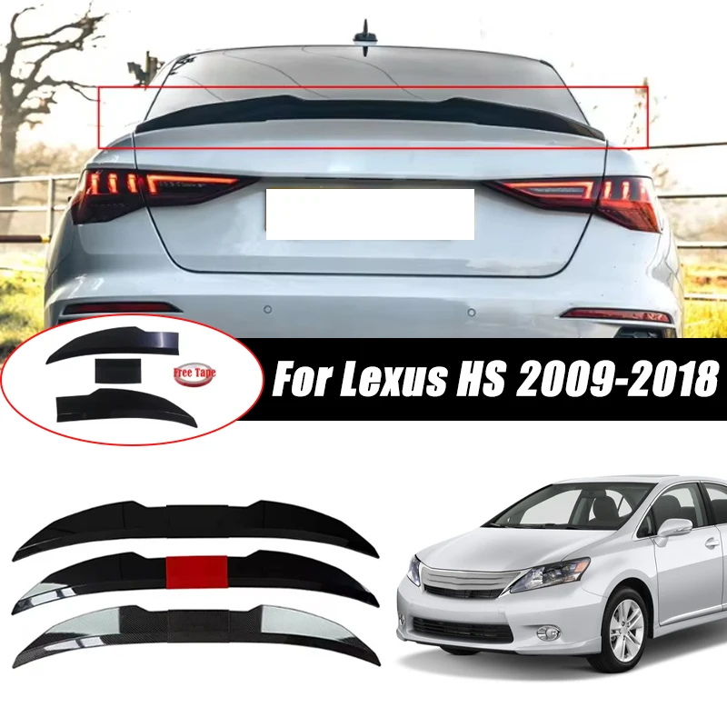 3pcs Sedan Rear Trunk Spoiler For Lexus HS 2009-2018 Adjustable DIY Modified Trunk Spoiler Automotive Accessories