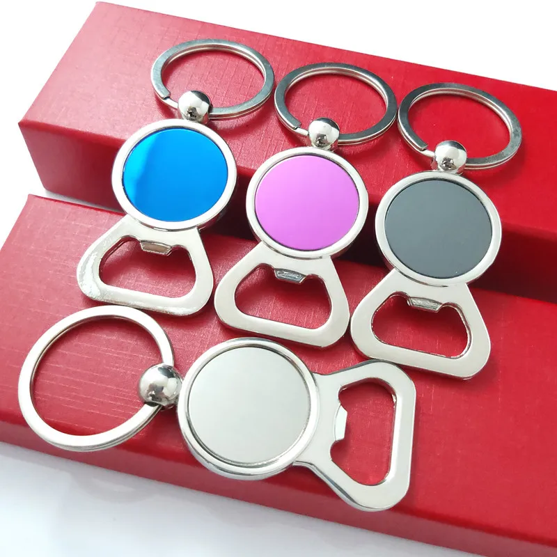 5/10/20Pcs 25mm New Bottle Opener Keychains Zinc Alloy Round Key Rings Fit 25mm Clear Epoxy Sticker