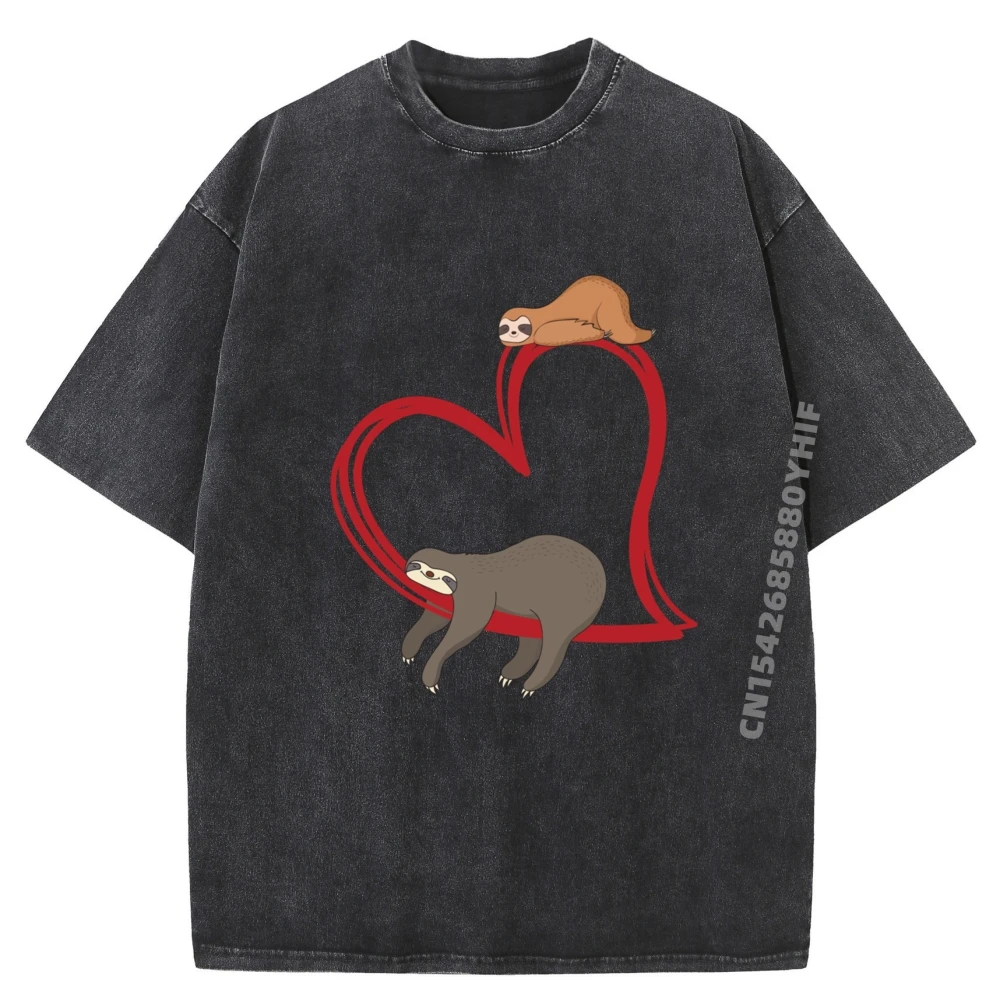 

Sloths Street Wear T Shirt Graphic Tshirts Men Oversized Washed T-Shirt Men Cotton Loose Comfortable Printed Tops