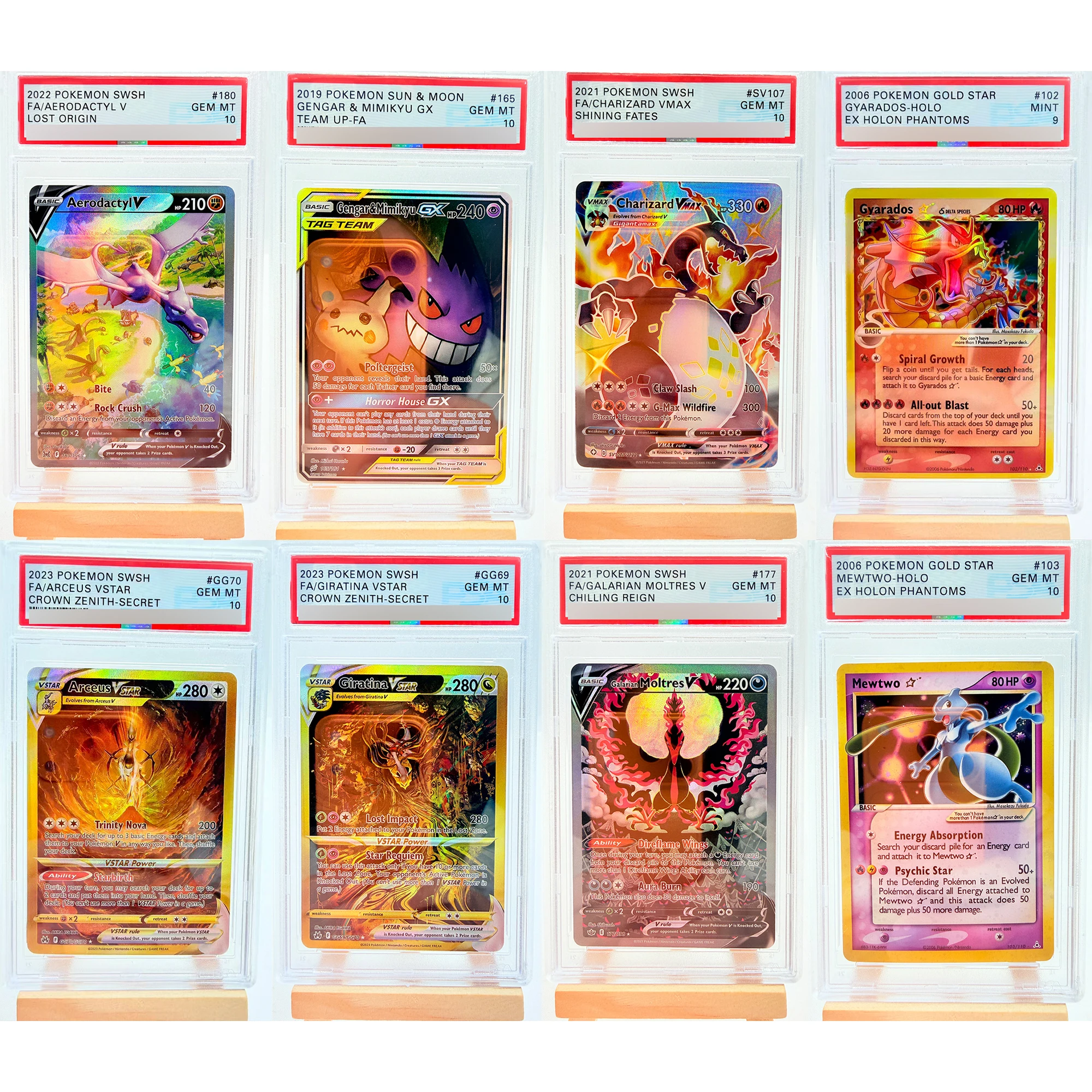 

Коллекционная карточка PTCG (версия для самостоятельной сборки) — Мьюту, Чаризард, Генгар, Гирадос, Гиратина, Молтрес. Копия классической аниме-карточки.