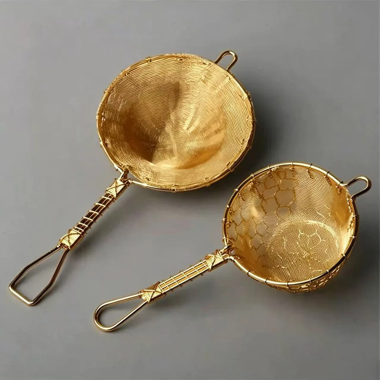 Pure Copper Handmade Tea Infuser Japanese Woven Gold Silver Mesh Strainer Fine Filter Drinkware Accessory Portable