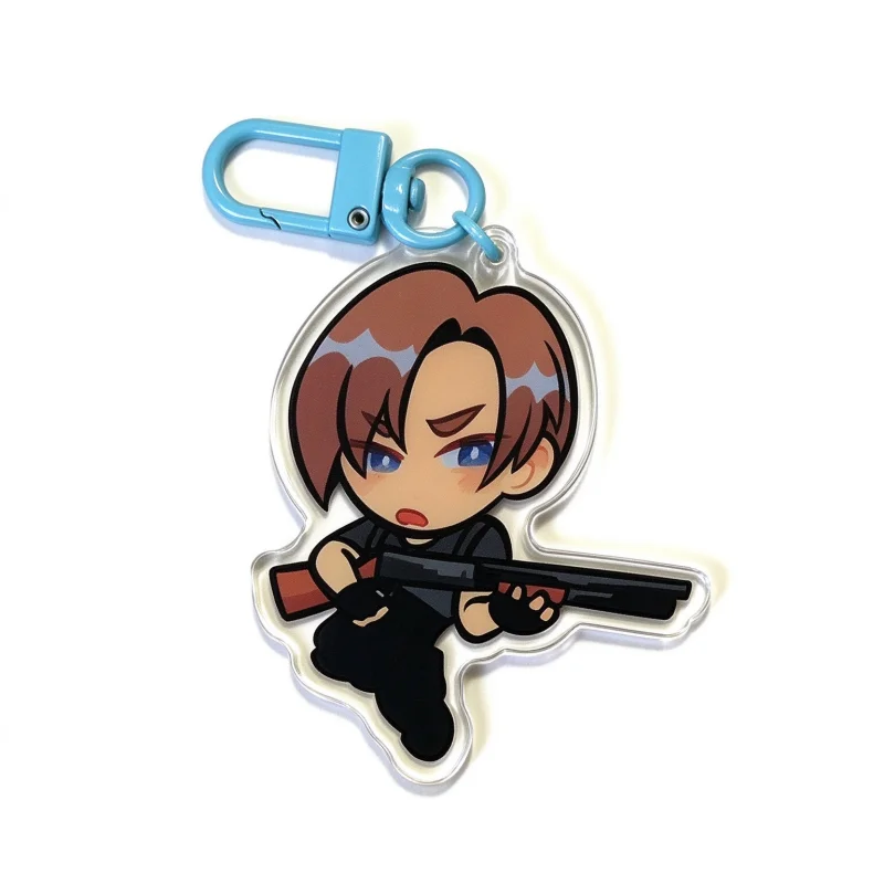 Resident Evil 4 Remake Q Version Acrylic Keychain  Cute Game Character Charm Keyring Bag Pendant Fans Collection Gift