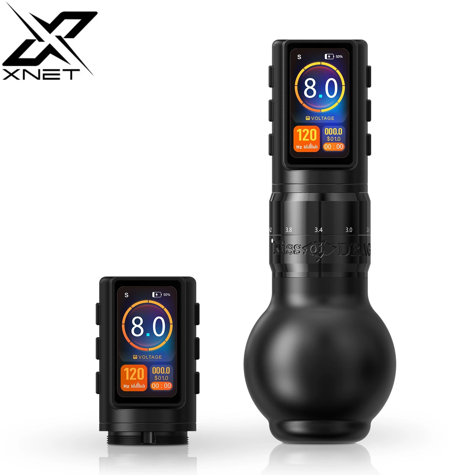 Adjustable Stroke Wireless Tattoo Machine Electric Rotary Battery Pen with Double Battery for Body Art