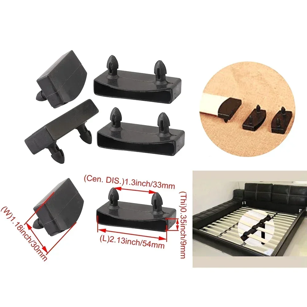 50pcs Replacement Wooden Bed Slat Plastic Middle Cover End Cover Bracket 55mm Interior Accessories Clips Fasteners