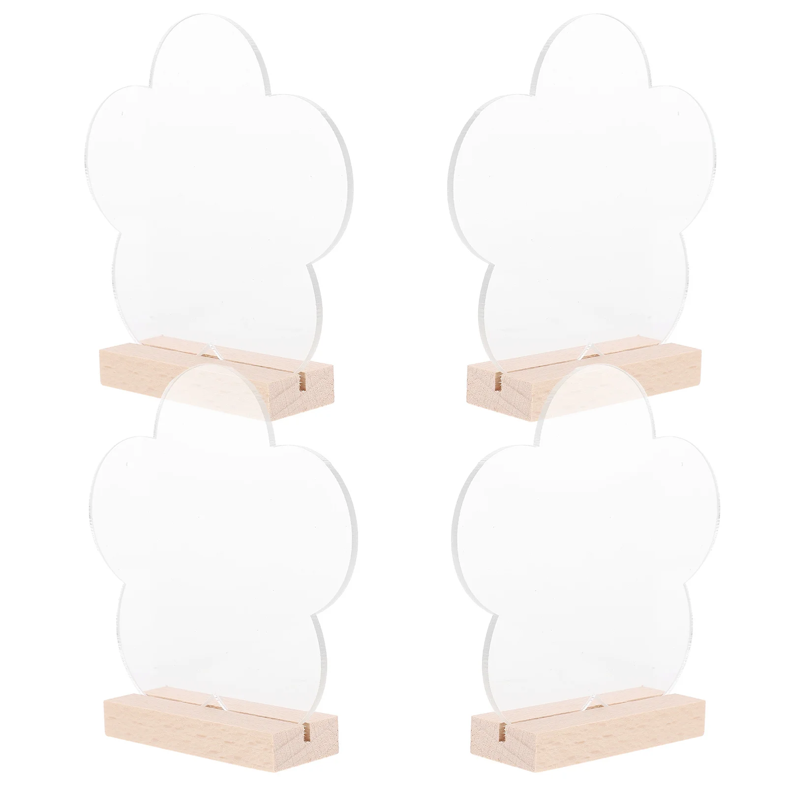 

4pcs Clear Acrylic Table Sign Blank Desk Display Stand For Wedding Party Reserved Seating Numbers Holder Table Decoration Supply
