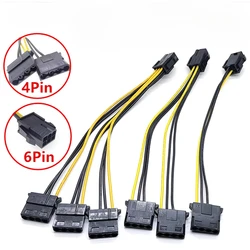 1pcs 6pin Female Graphics Card GPU To Molex IDE Dual 2 X 4pin Female To Power Supply Cable PCIe PCI-e 6 Pin Male To 4pin Female