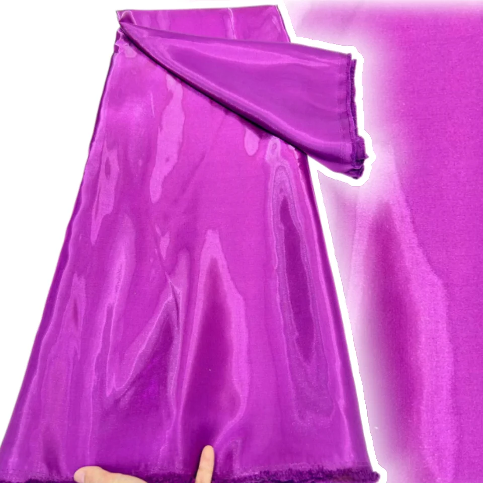 5Yards New Solid Color Glossy Organza Yarn Jacquard Lace Liquid Moon Satin Fabric Fashion Wedding Dress Designer Fabric 3394
