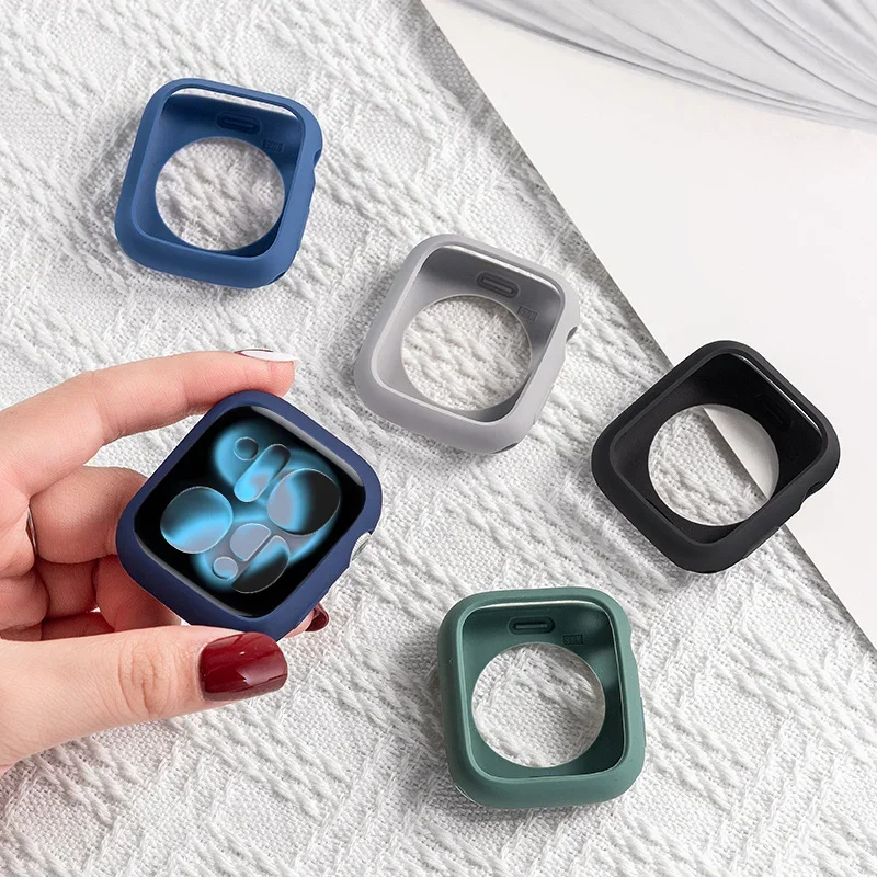 Candy Weiche Silikonhülle für Apple Watch Cover 46 mm 42 mm 49 45 41 mm Schutz für Iwatch Ultra2-3 Serie 11 10 9 8 7 6 Se Armor
