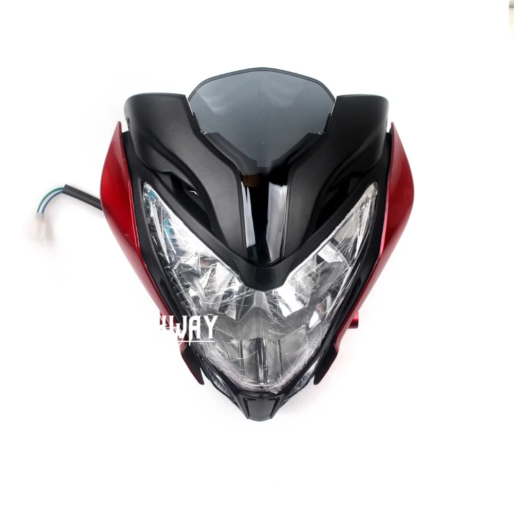 1PCS Motorcycle LED Front Headlight Headlamp Assembly Fairing For BAJAJ PULSAR 150 200 Red Black Blue Motorbike Head Lamp