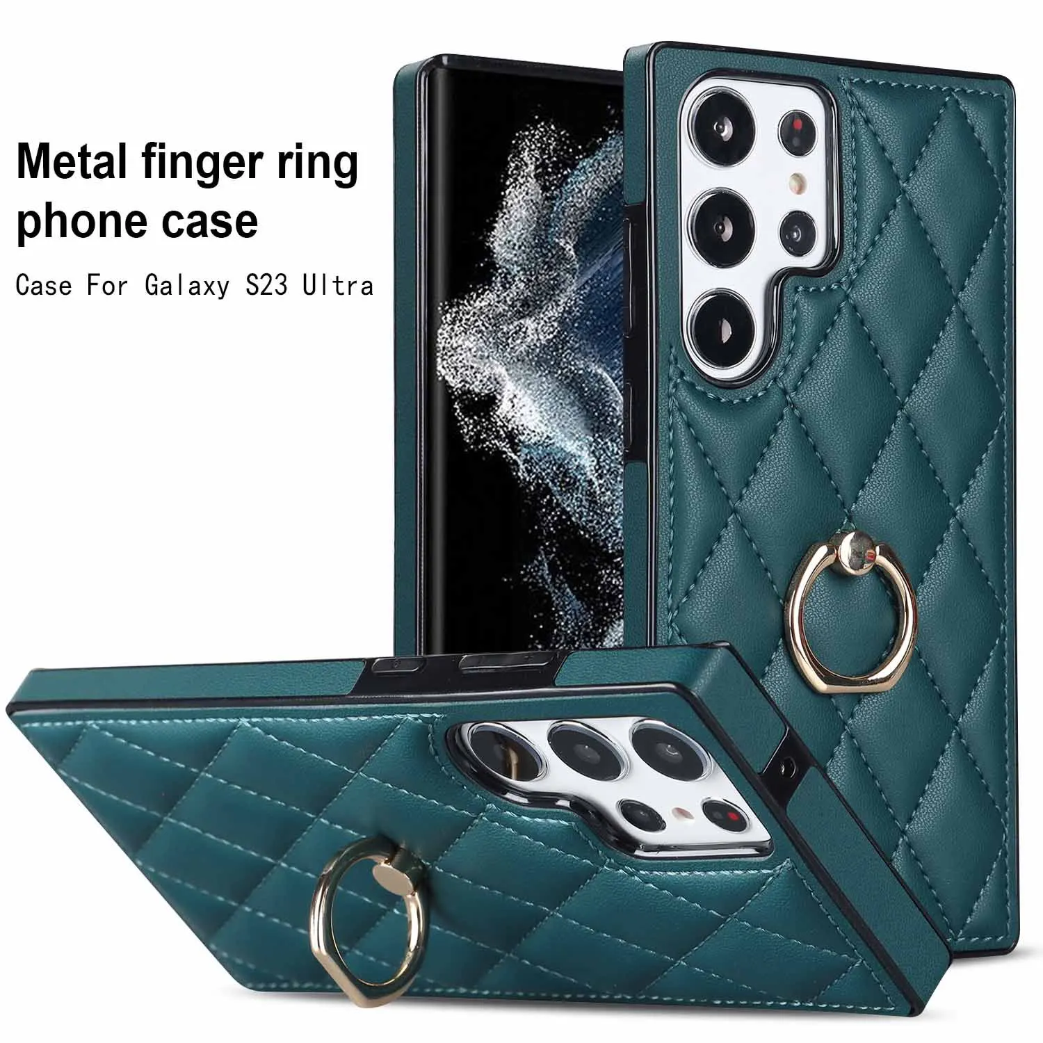 

Ins кожаный чехол с ромбовидным узором и пряжкой из искусственной кожи для Samsung Galaxy S25 S24 Ultra S23 S22 PLUS, маленький ароматный чехол для телефона