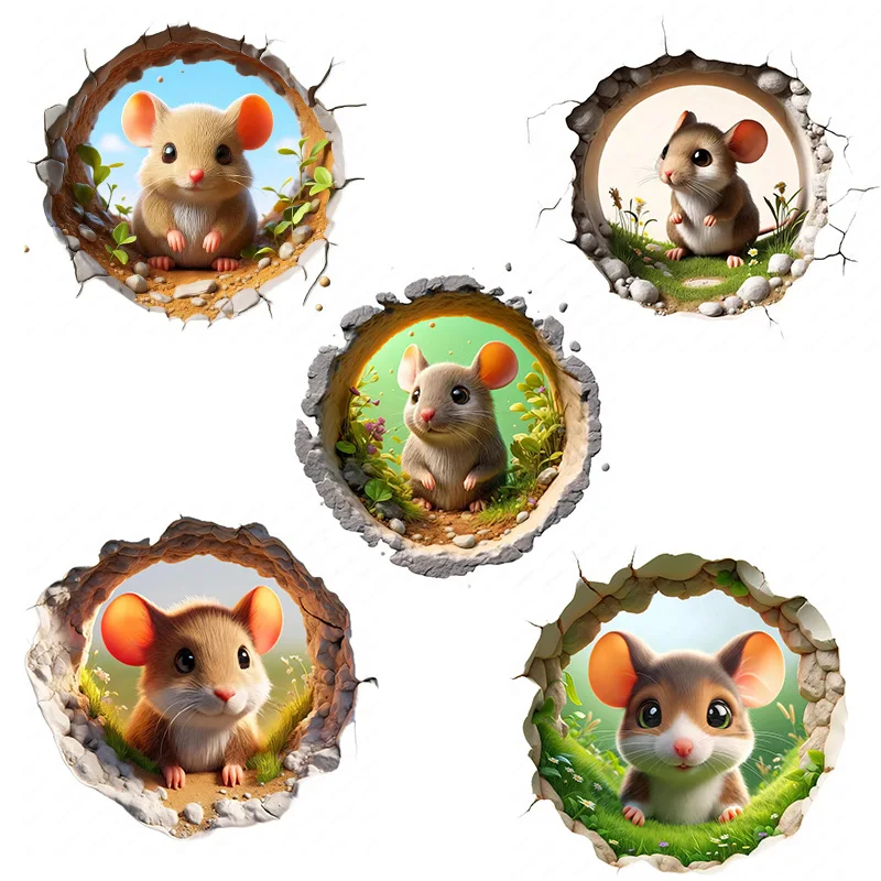 

QT658# Adorable 3D Cute Mouse Toilet Stickers Decoration for Living Room, Wall, Bedroom, and Home Decor Car Decals Self-Adhesive