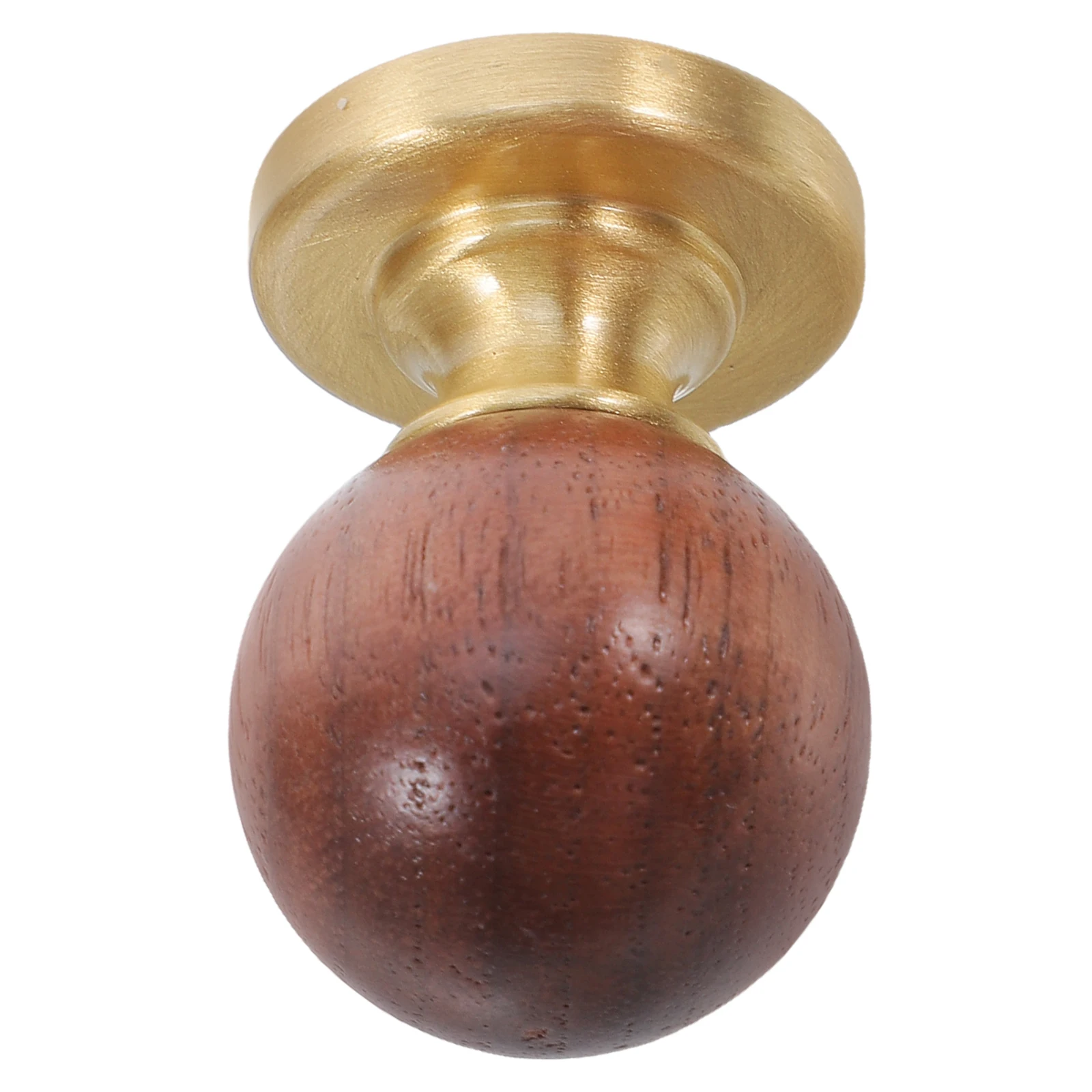 

1Set Retro Cabinet Knobs Handcrafted Wood Ball Drawer Pulls in Brass for Kitchen Dresser Furniture - Longlasting Shine Vintage