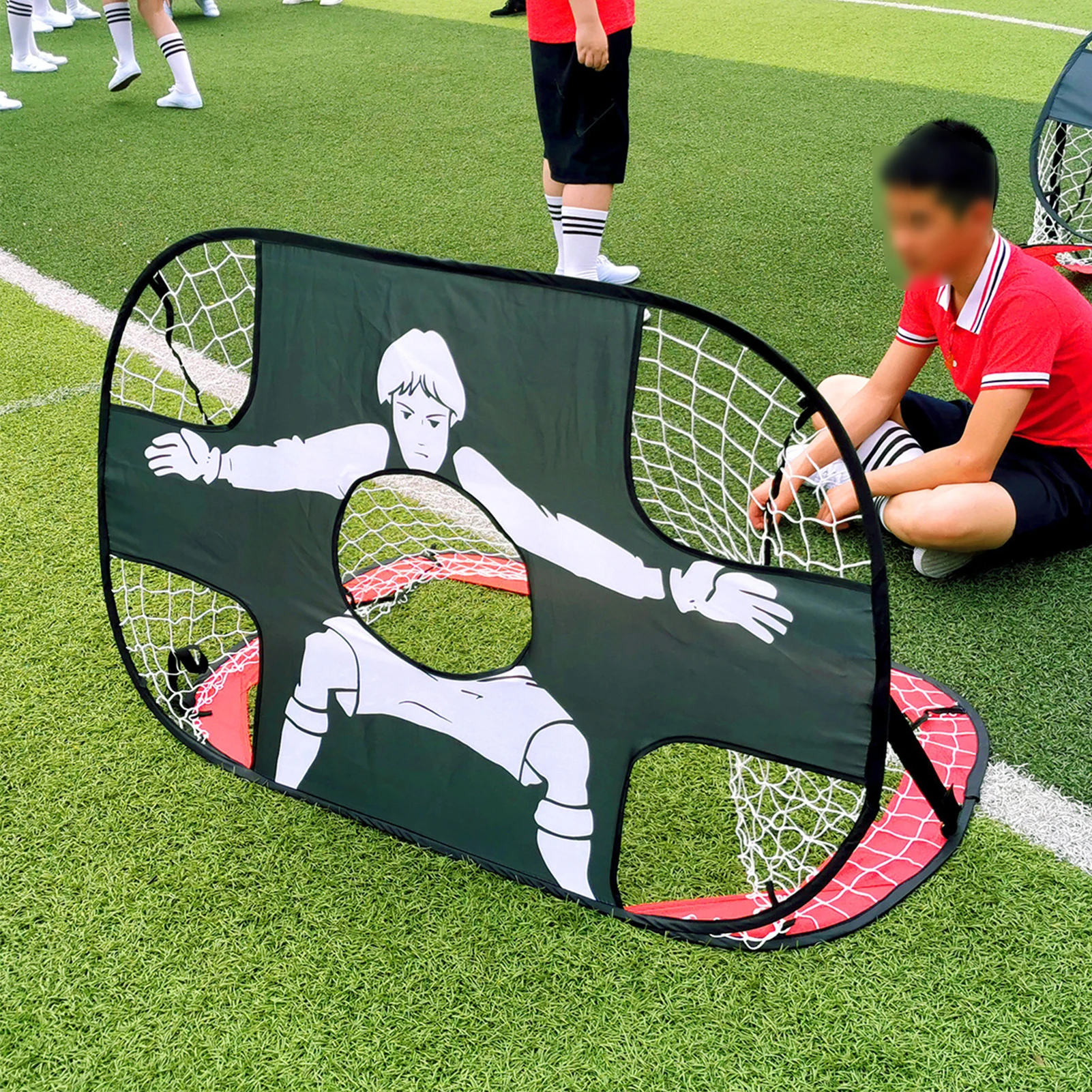 

Newly Pop Up Soccer Net Soccer Goal Foldable Portable Soccer Goal Net with Aim Target for Home School Outdoor Activities