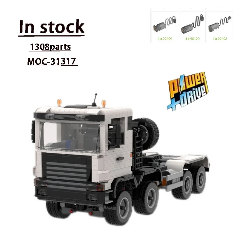 

MOC-31317 R144c 8x4 Tractor Truck Building Block Model • 1308 Building Block Parts Kids Birthday Building Block Toy Gift