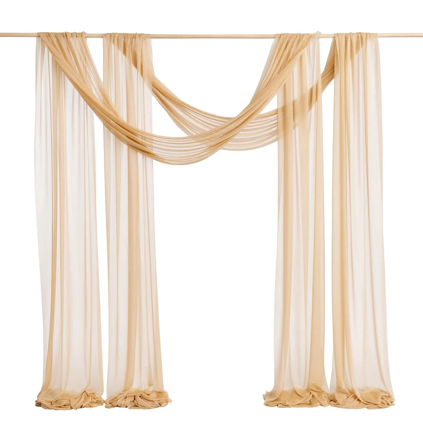 

2PC 75X1000cm Rust Soft Wedding Arch Draping Fabric Terracotta Solid Drapery Ceremony Reception Backdrop Curtain Swag Decoration