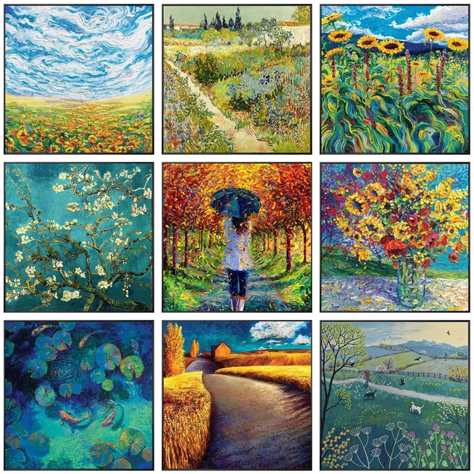 5D Diy Diamond Painting Famous Painter Full Rhinestones Embroidery Mosaic Art Cross Stitch Kits Home Decor New Arrivals 2023