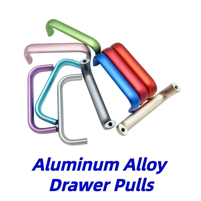 1Pc Solid Colorful Aluminum Alloy Cabinet Handle Hole Pitch 96mm Height 38mm Industrial Equipment Grab Bar Pulls