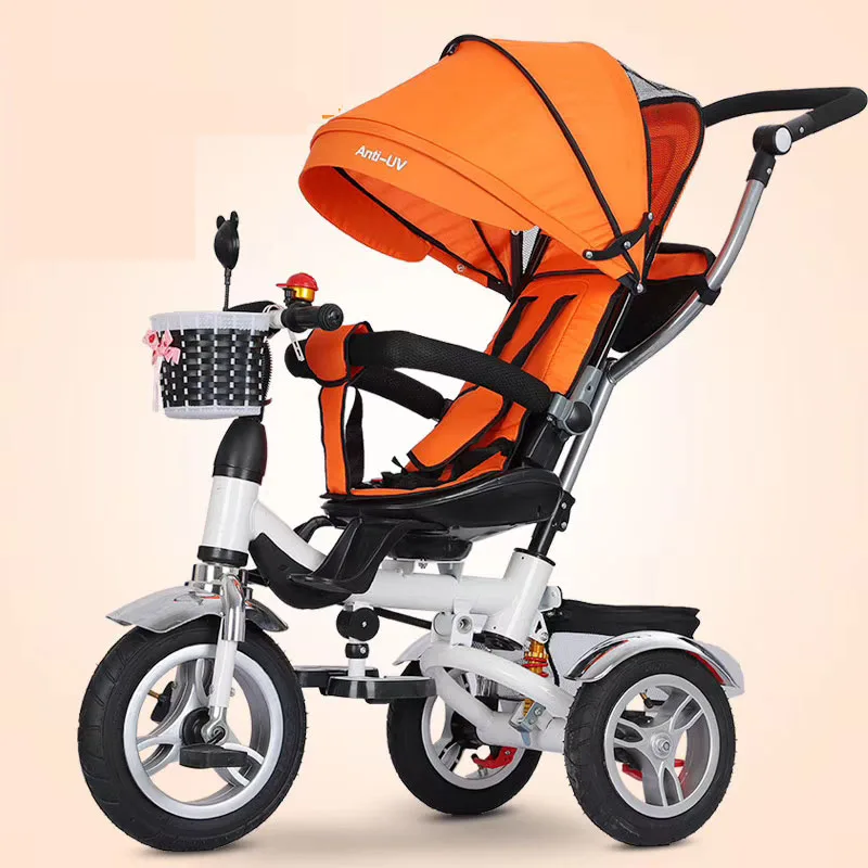 Wholesale baby tricycle cheap price with More Increase space, seat can rotate 360 degrees.