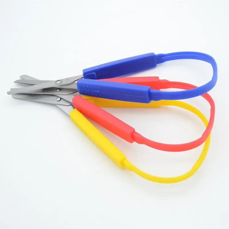 10/5/3 Pcs Automatic Circular Elastic Scissors Children's Safety Paper Cutting Scissors Manual Tools