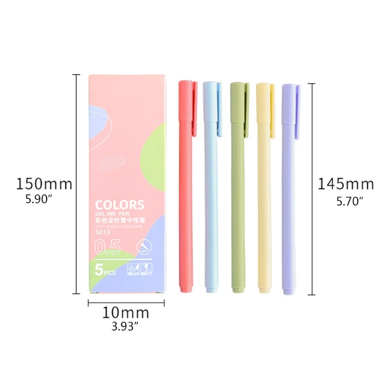 컬러 잉크 펜 세트 5 개 0.5mm, 스크랩북 애호가 아이를 위한 바늘 펜촉 선물