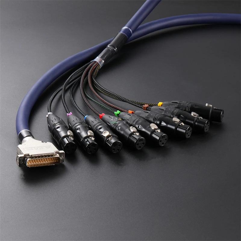 Avssz db25 8-Wege-Mehrspurmischer Datenkabel vga Regenbogen-Audiosignal kabel db25 Stecker auf 3-poligen xlr Stecker/Buchse rca 6,35mm Stecker