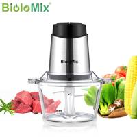 BioloMix 1.8L Capacity Food Processor with Meat Grinder Attachment Two Speeds for Chopping Vegetables Onion Garlic Baby Food