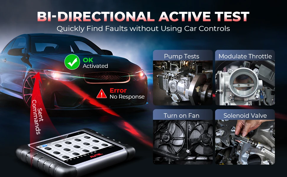 Autel MK808S Pro OBD2 Scanner Bi-directional Diagnostic Tools All System Code Reader PK MK808BT MX808S
