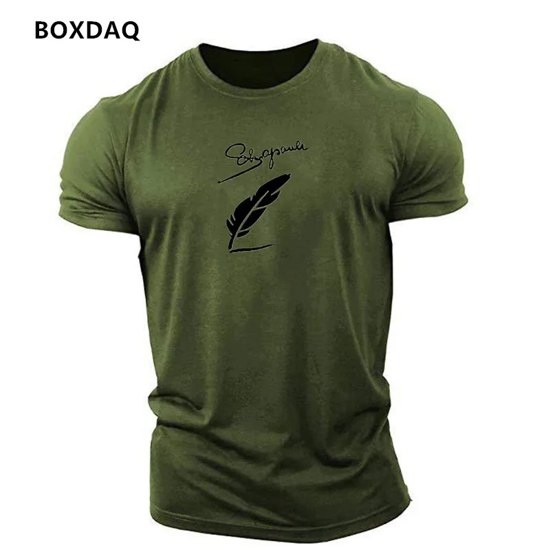 Feather Pattern Men's Fashion T-Shirts Summer Short Sleeve Street 3D Print Male T Shirt 6XL Plus Size Casual Sports Fitness Tops
