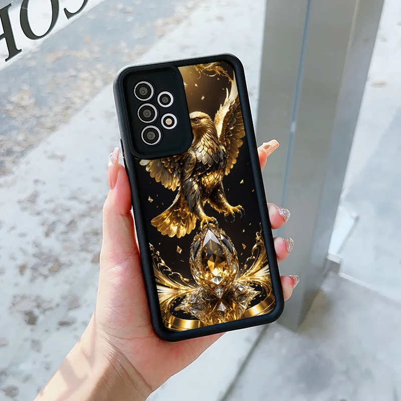 حافظة هاتف أنيقة على شكل نسر ذهبي ماسي لهاتف موتورولا موتو إيدج 60 50 فيوجن 40 نيو G85 G84 G75 G24 G86 غطاء ناعم Fundas #6