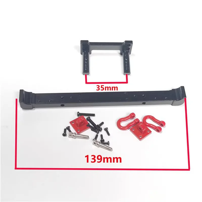 Metal Front and Rear Bumper with Tow Hook for MN128 1/10 RC Car Upgrade Parts Accessories, 1