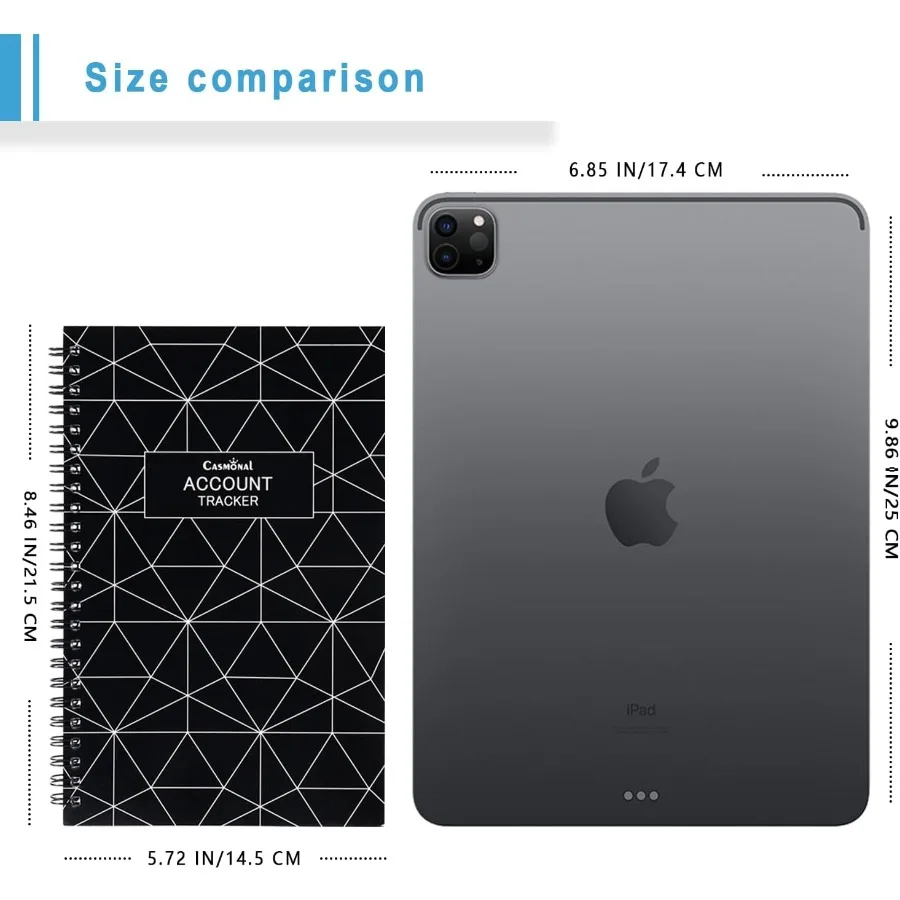 Большой чековая книжка формата А5 для личного и делового использования: идеально подходит для отслеживания, проверки транспорта, дебетовой карты, активности C