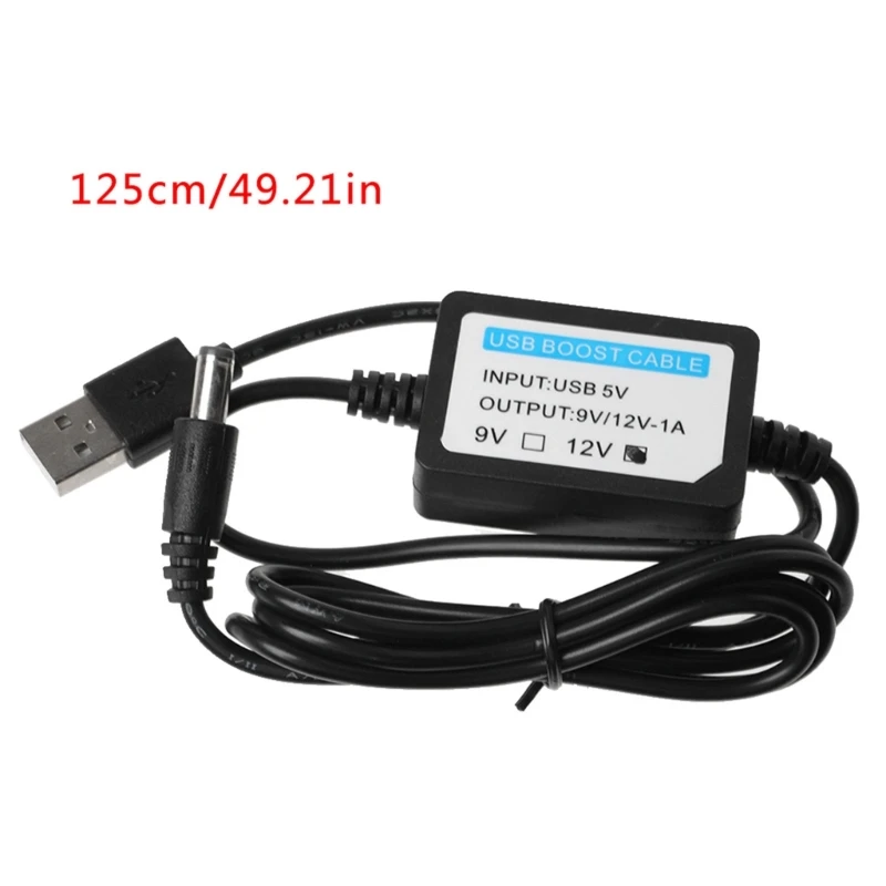 for DC 5V to 12V Step Up Line USB Booster Power Converter Cord 5.5x2.1mm P