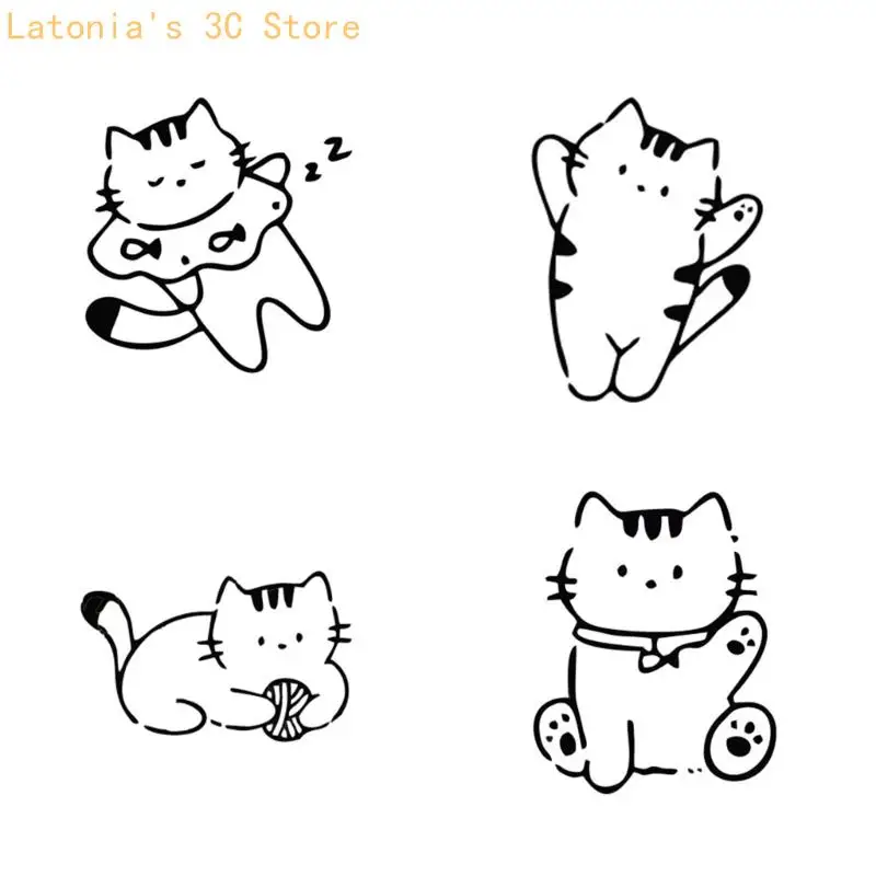 Kitten Stamper for Card Making Journal Scrapbooking Photo Album Children Motivational Stamper for Classroom Rewarding X3UB