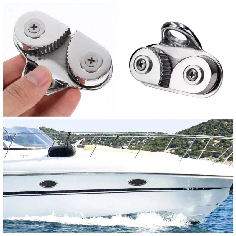 Pulley Rope Gripper Cam Cleat Stainless Steel Boat Cam Cleats Fairlead Sailing Sailboat Canoe Dinghy 2 to 8mm 10 to 16mm Rope